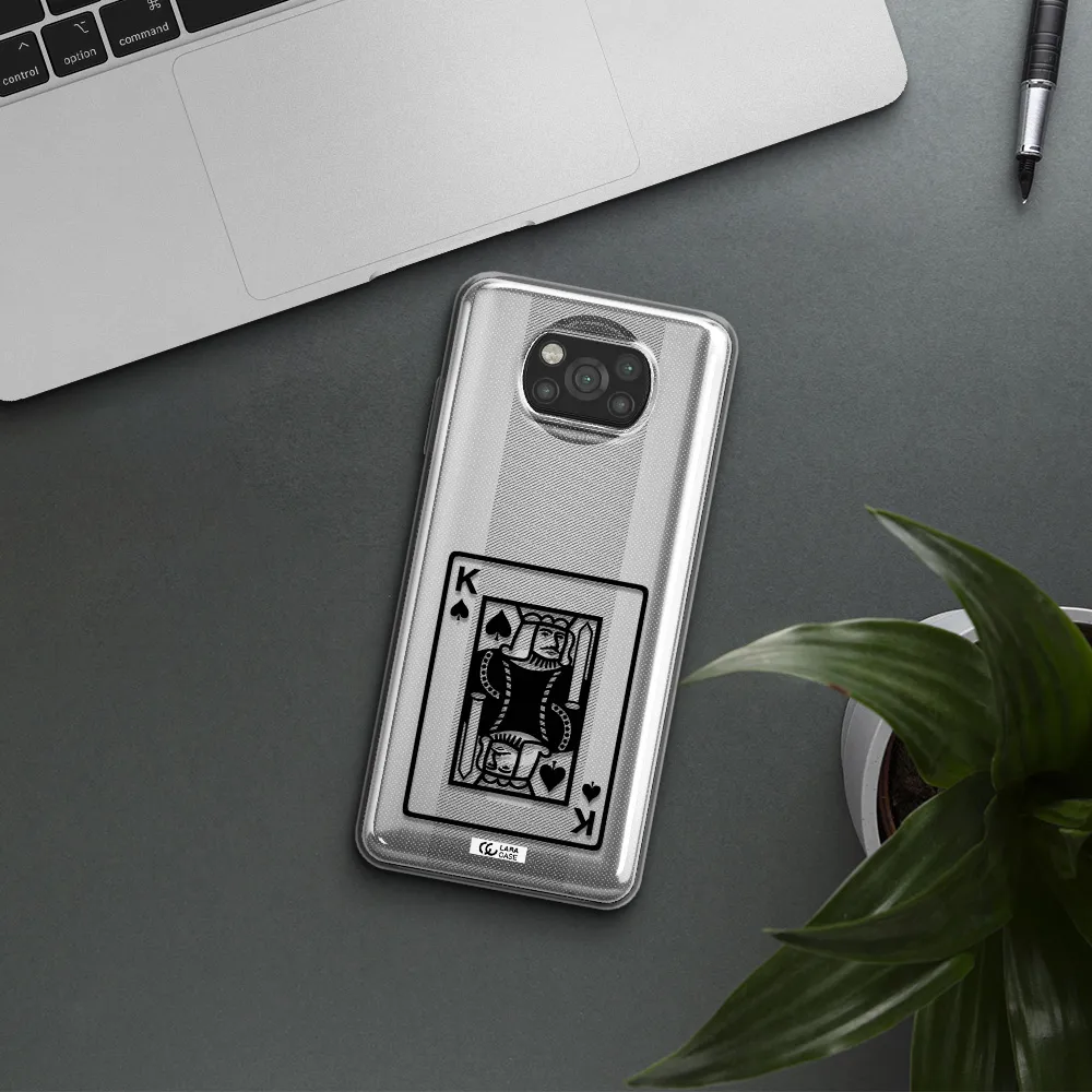 a black and white card with a man in a crown Xiaomi Poco X3 Clear TPU Case