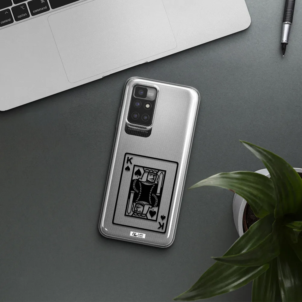 a black and white card with a man in a crown Xiaomi Redmi 10 Clear TPU Case
