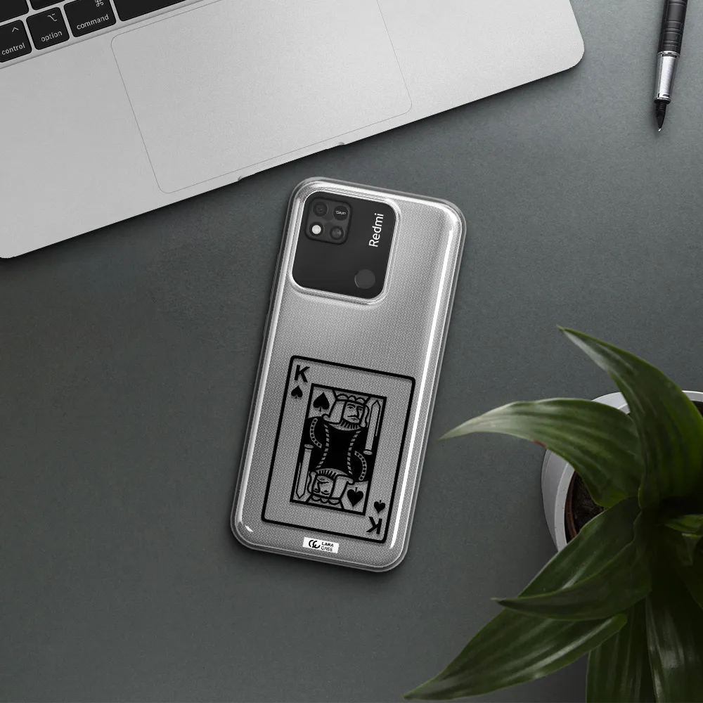 a black and white card with a man in a crown Xiaomi Redmi 10A Clear TPU Case