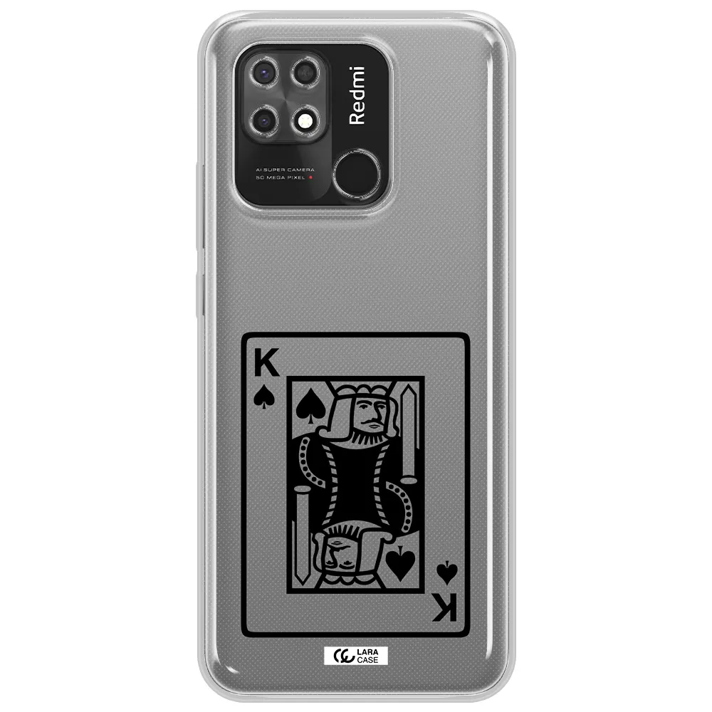 a black and white card with a man in a crown Xiaomi Redmi 10C Clear TPU Case