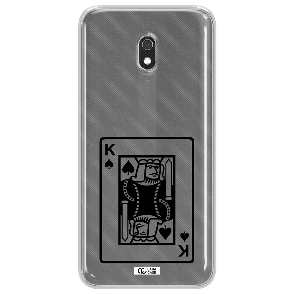 a black and white card with a man in a crown Xiaomi Redmi 8A Clear TPU Case
