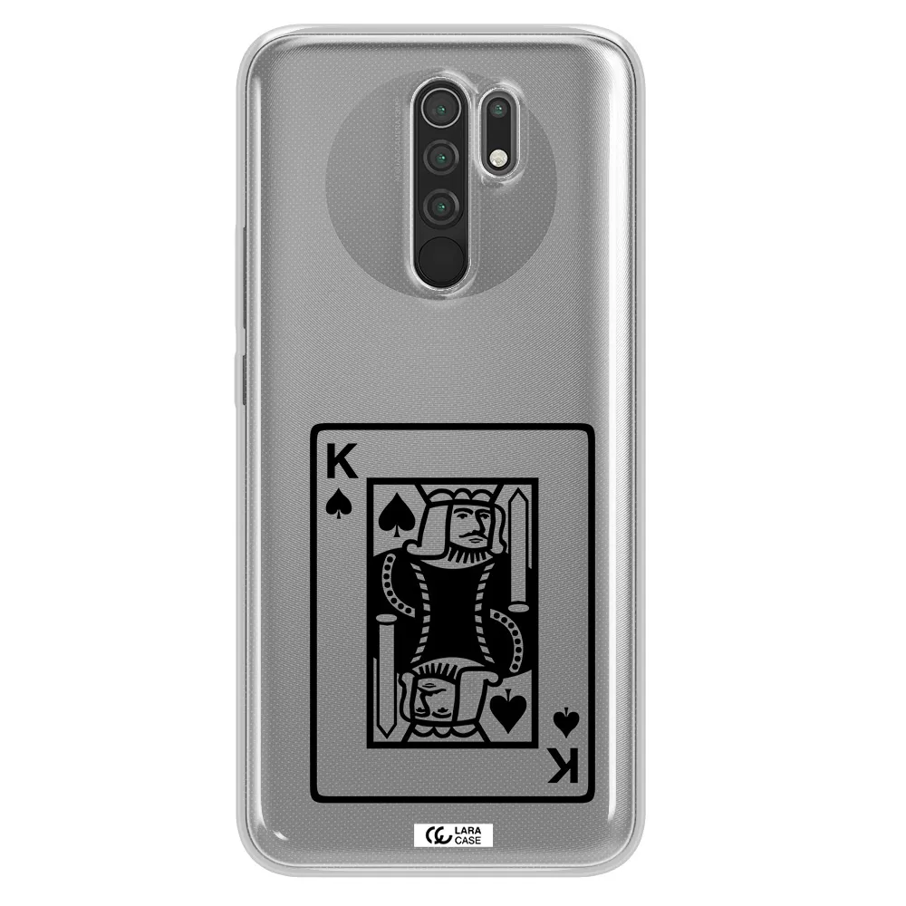 a black and white card with a man in a crown Xiaomi Redmi 9 Clear TPU Case
