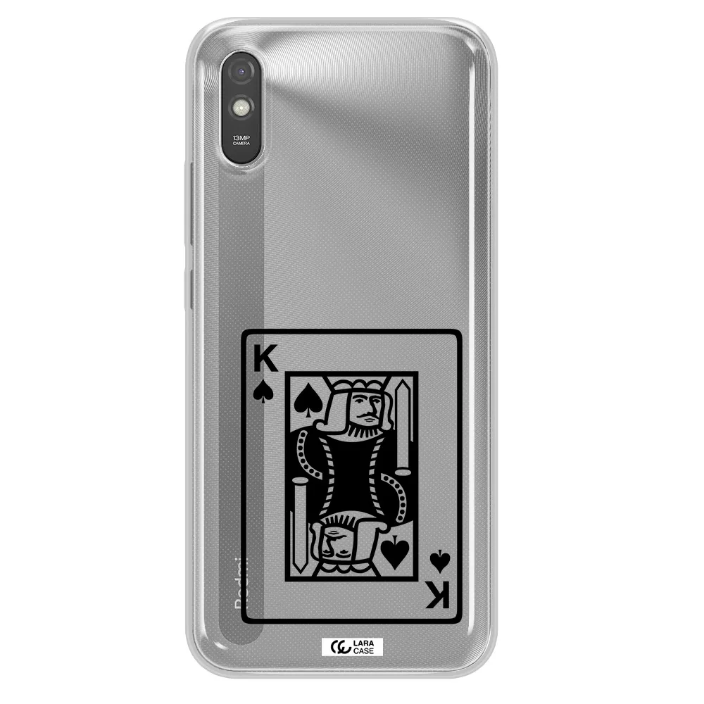 a black and white card with a man in a crown Xiaomi Redmi 9A Clear TPU Case
