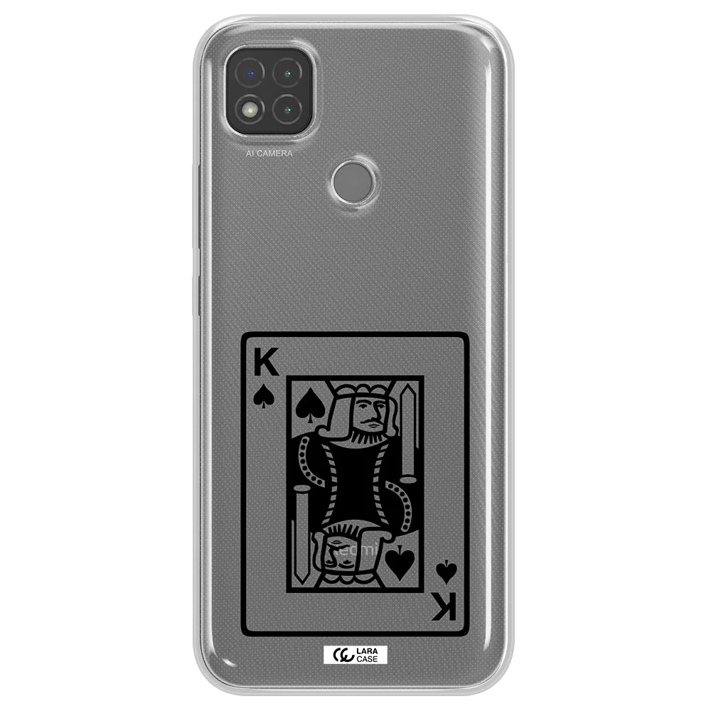 a black and white card with a man in a crown Xiaomi Redmi 9C Clear TPU Case