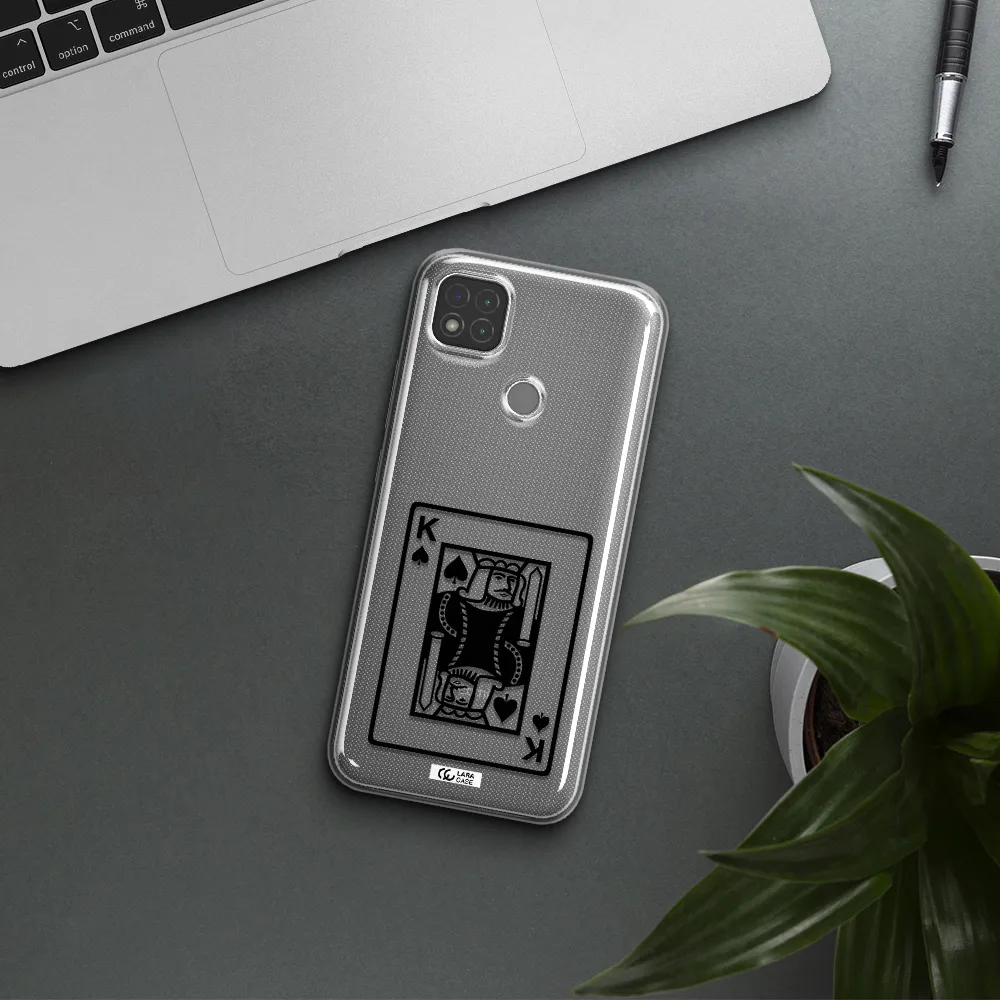 a black and white card with a man in a crown Xiaomi Redmi 9C Clear TPU Case