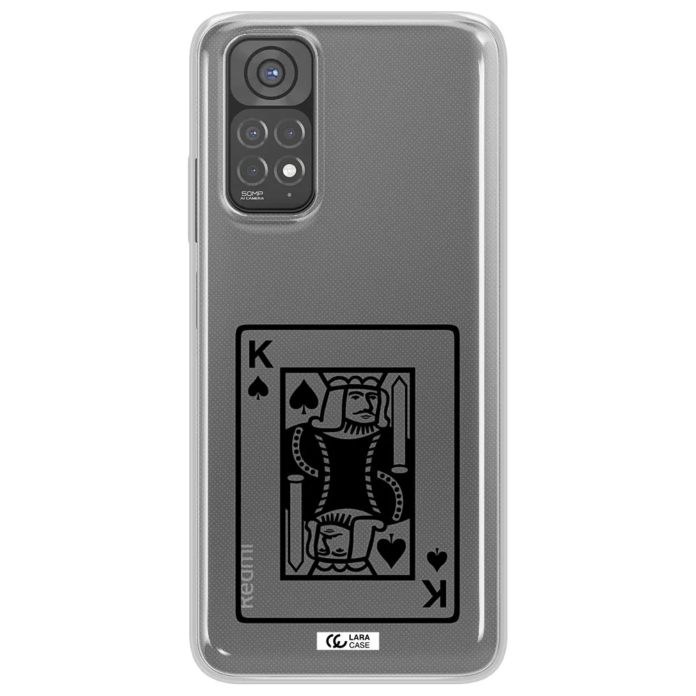 a black and white card with a man in a crown Xiaomi Redmi Note 11 Clear TPU Case