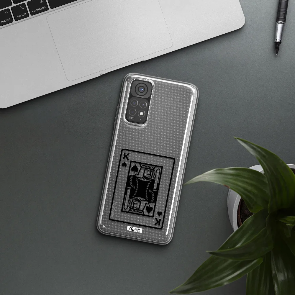 a black and white card with a man in a crown Xiaomi Redmi Note 11 Clear TPU Case