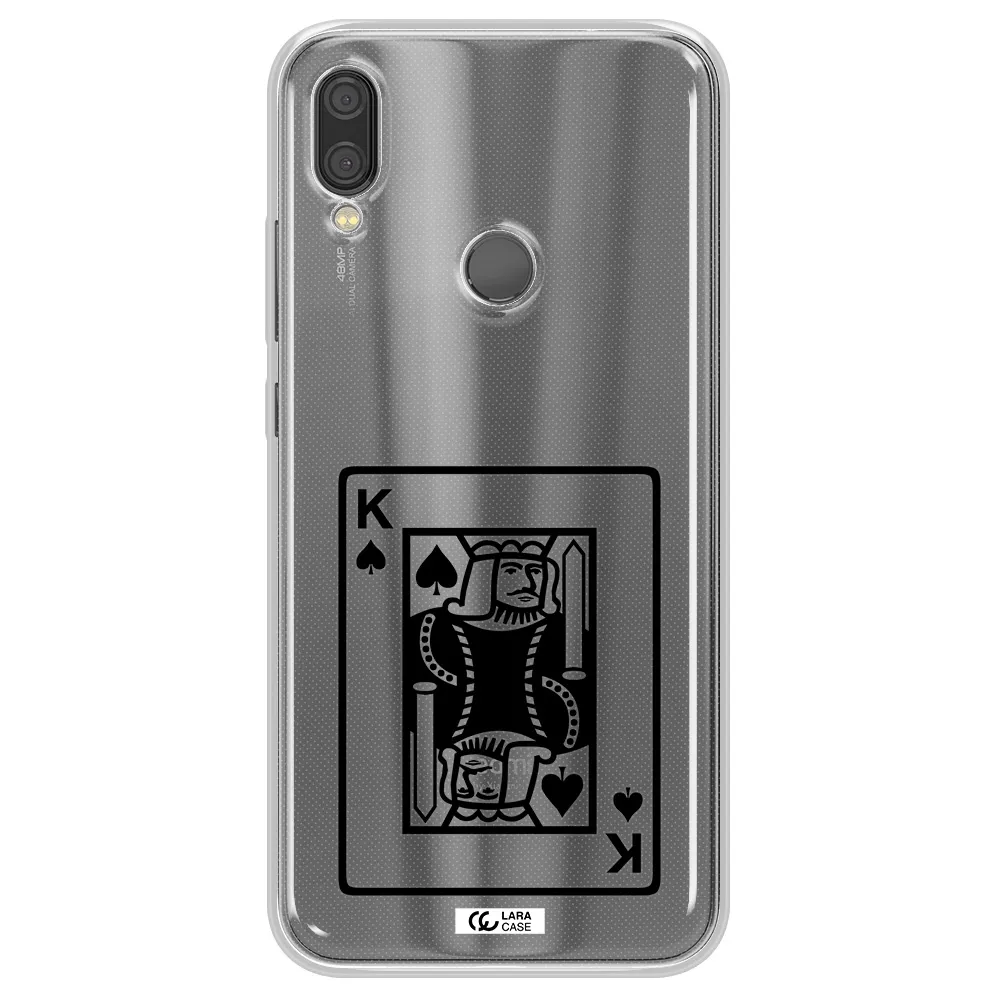 a black and white card with a man in a crown Xiaomi Redmi Note 7 Clear TPU Case
