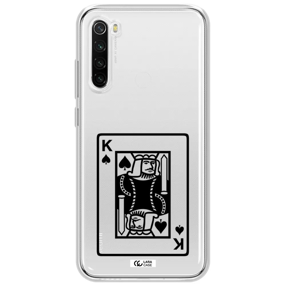 A Black And White Card With A Man In A Crown Xiaomi Redmi Note 8T Clear Tpu Case