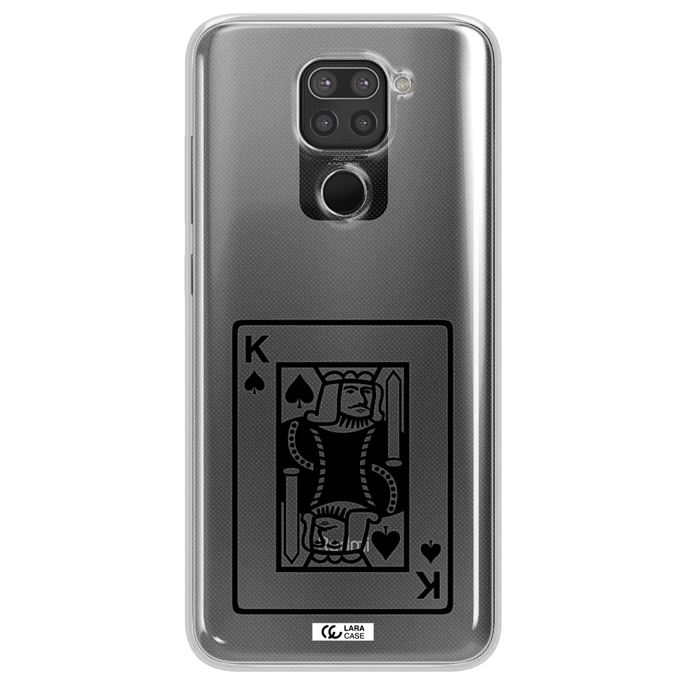 a black and white card with a man in a crown Xiaomi Redmi Note 9 Clear TPU Case