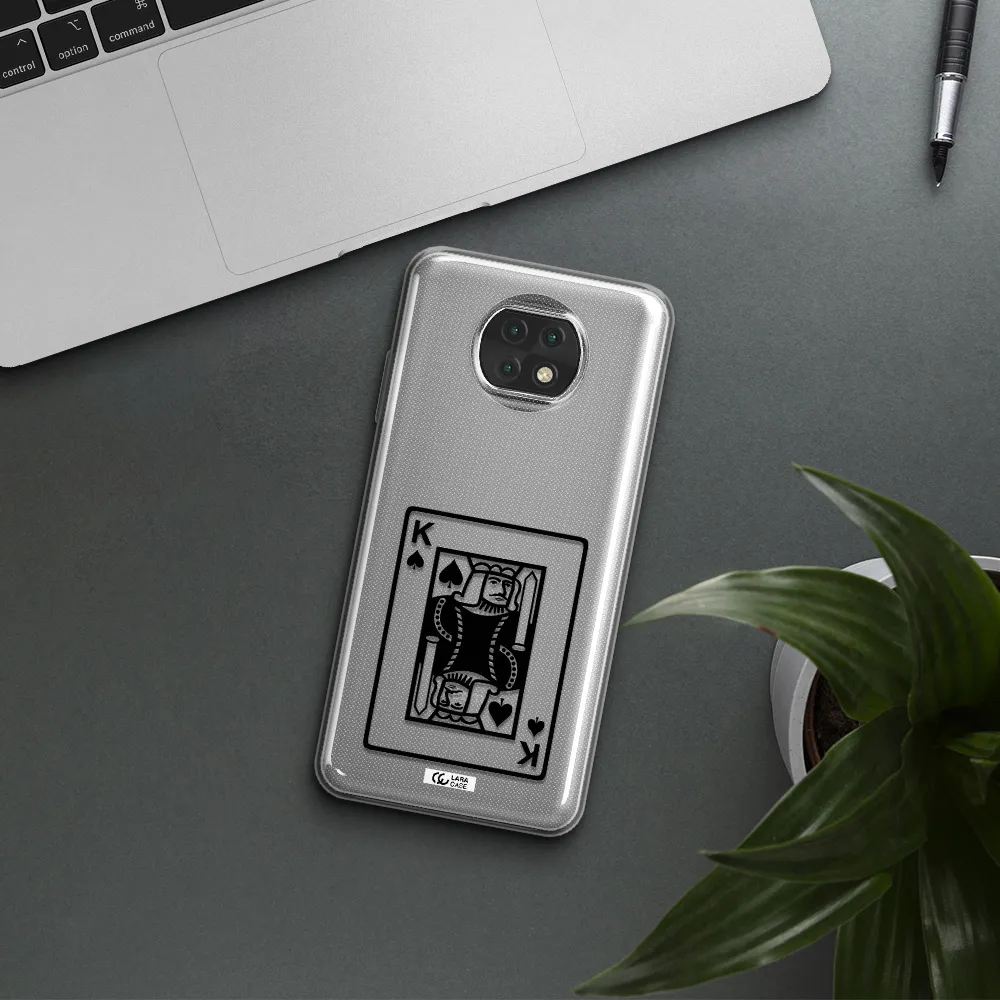 A Black And White Card With A Man In A Crown Xiaomi Redmi Note 9T Clear Tpu Case