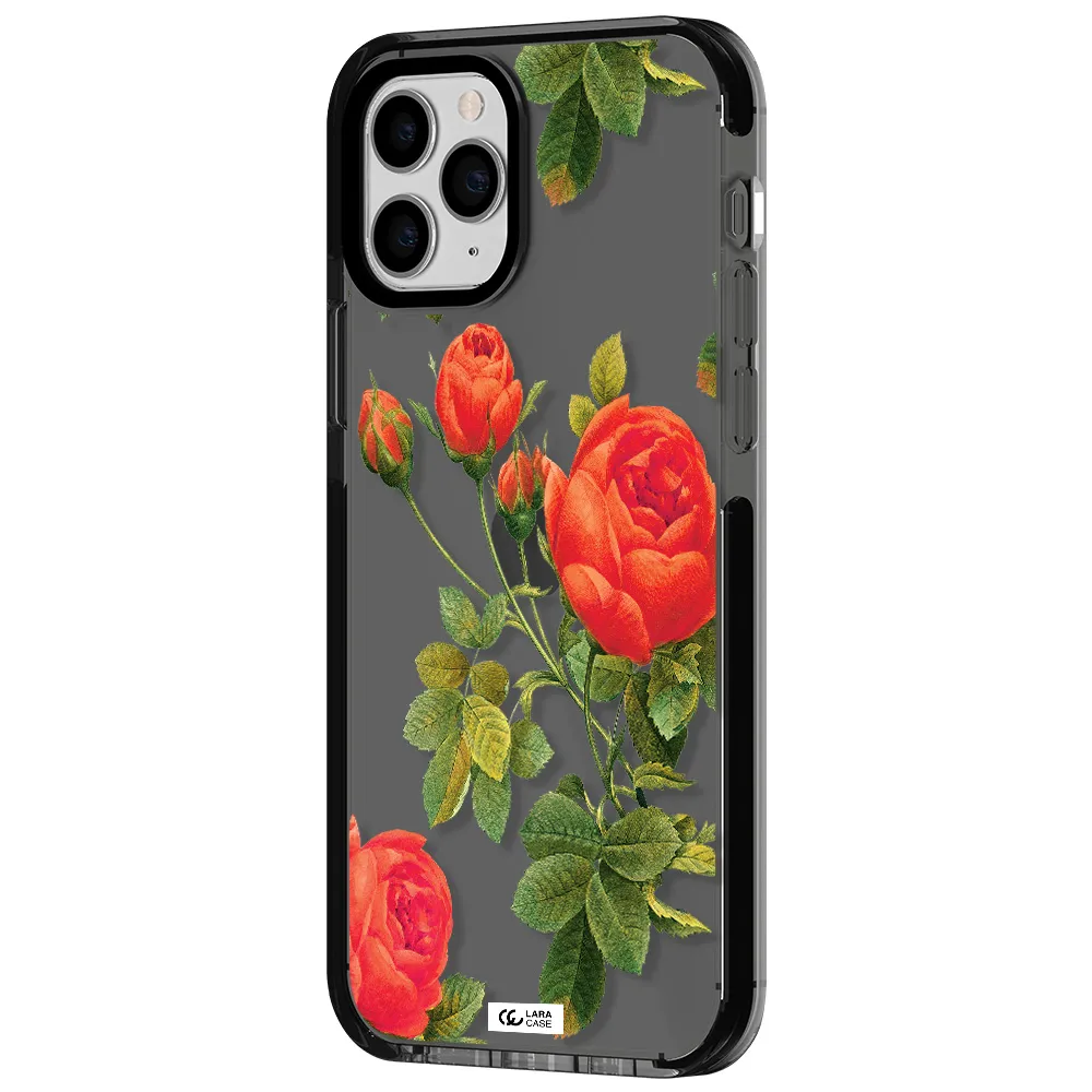 a close-up of a flower Apple iPhone 11 pro max impact Smoke Black Case
