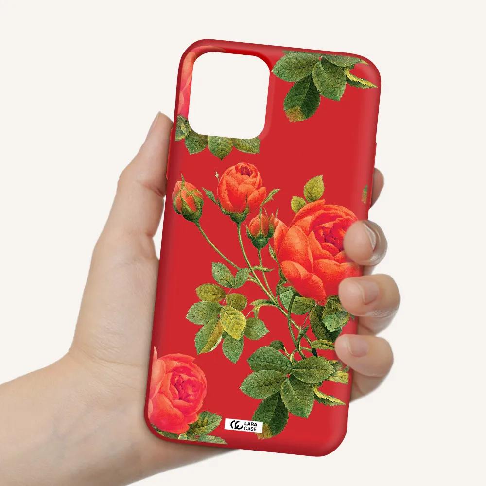 a close-up of a flower Apple iPhone 11 pro max Silicone Imperial Red Case