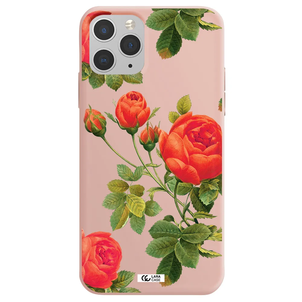 a close-up of a flower Apple iPhone 11 pro max Silicone pastel pink Case