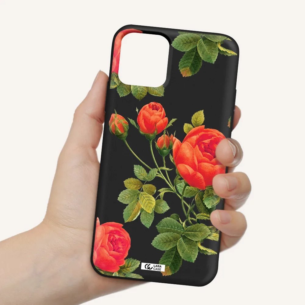 a close-up of a flower Apple iPhone 11 pro Silicone black Case