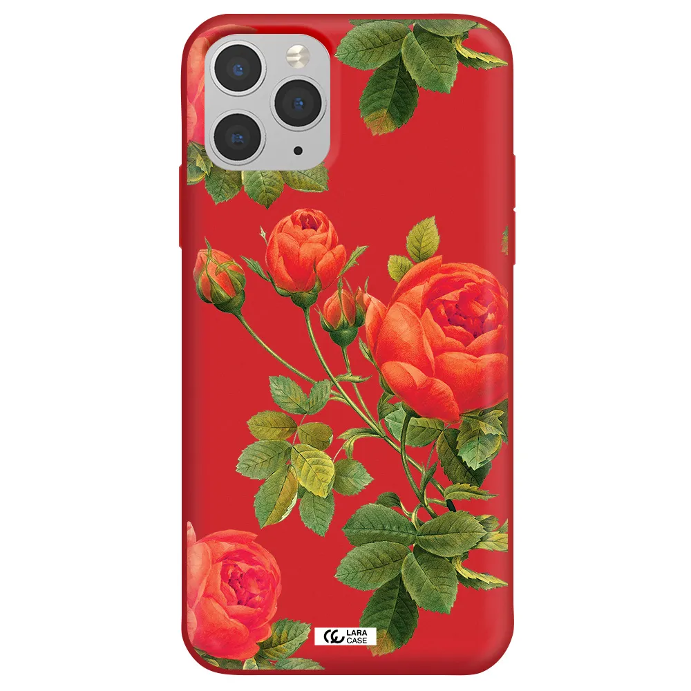 a close-up of a flower Apple iPhone 11 pro Silicone Imperial Red Case