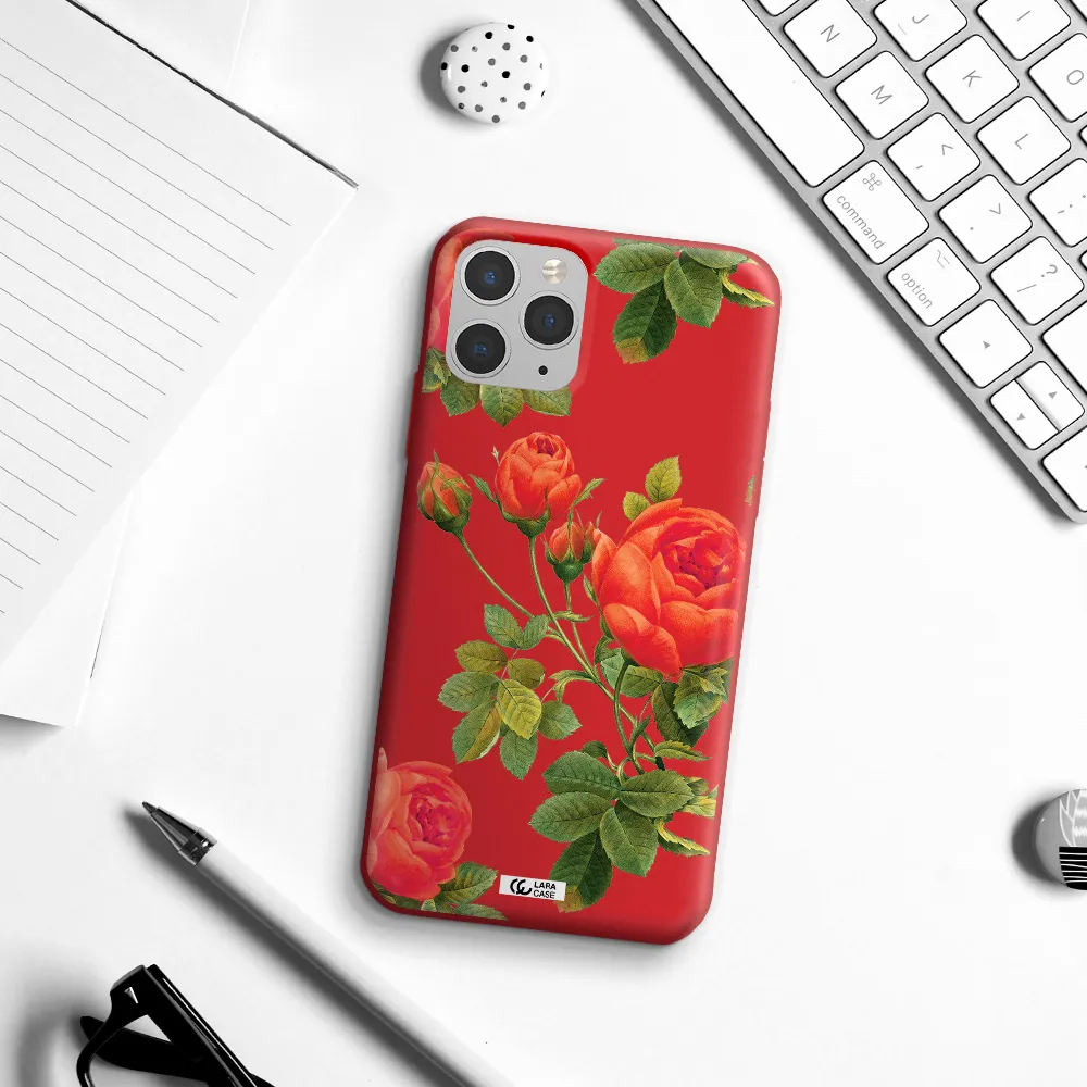 a close-up of a flower Apple iPhone 11 pro Silicone Imperial Red Case