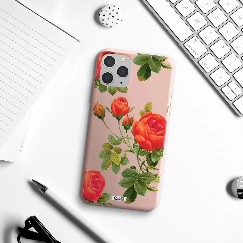 a close-up of a flower Apple iPhone 11 pro Silicone pastel pink Case