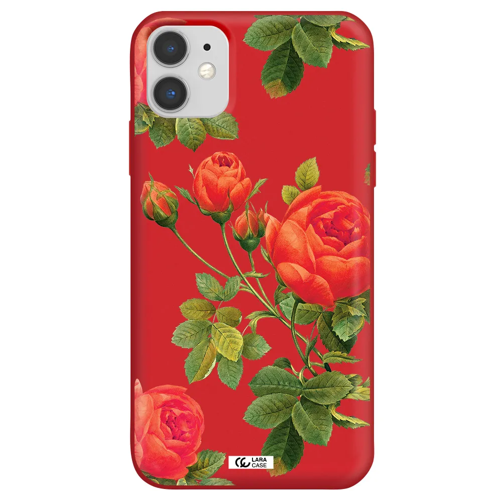 a close-up of a flower Apple iPhone 11 Silicone Imperial Red Case