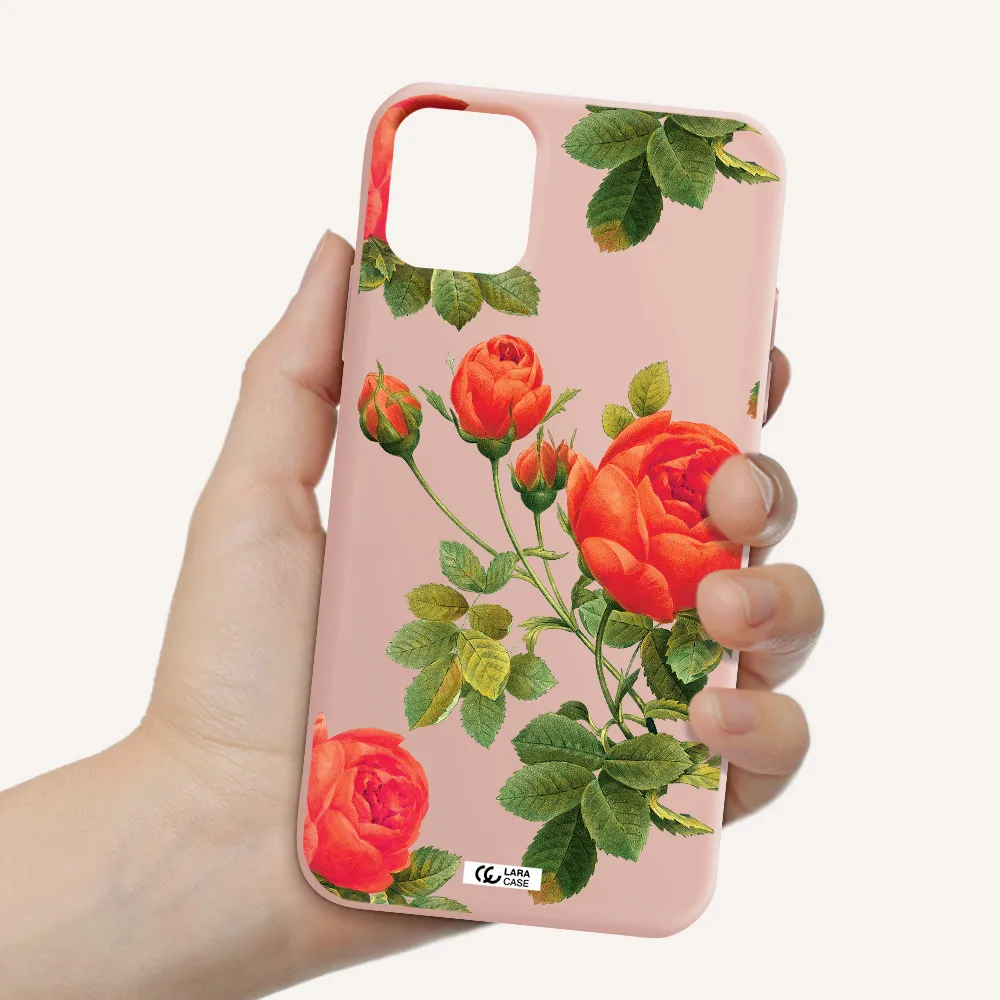a close-up of a flower Apple iPhone 11 Silicone pastel pink Case