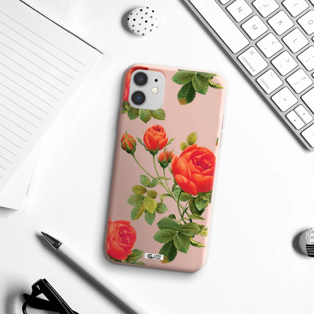 a close-up of a flower Apple iPhone 11 Silicone pastel pink Case