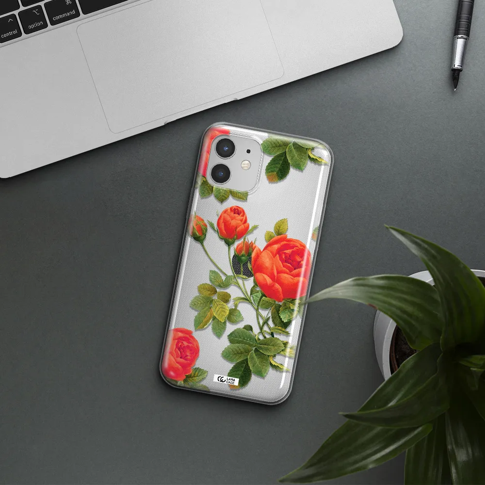 a close-up of a flower Apple iPhone 12 Clear TPU Case