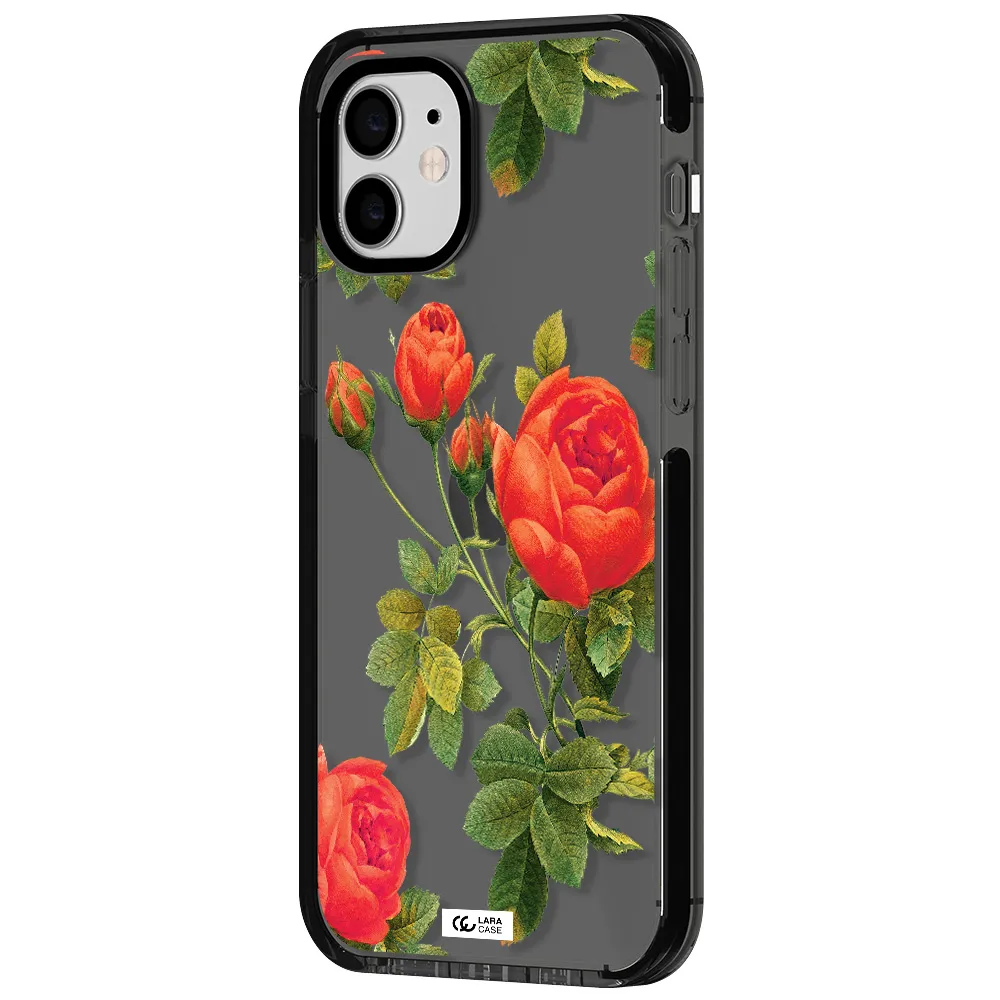 a close-up of a flower Apple iPhone 12 impact Smoke Black Case