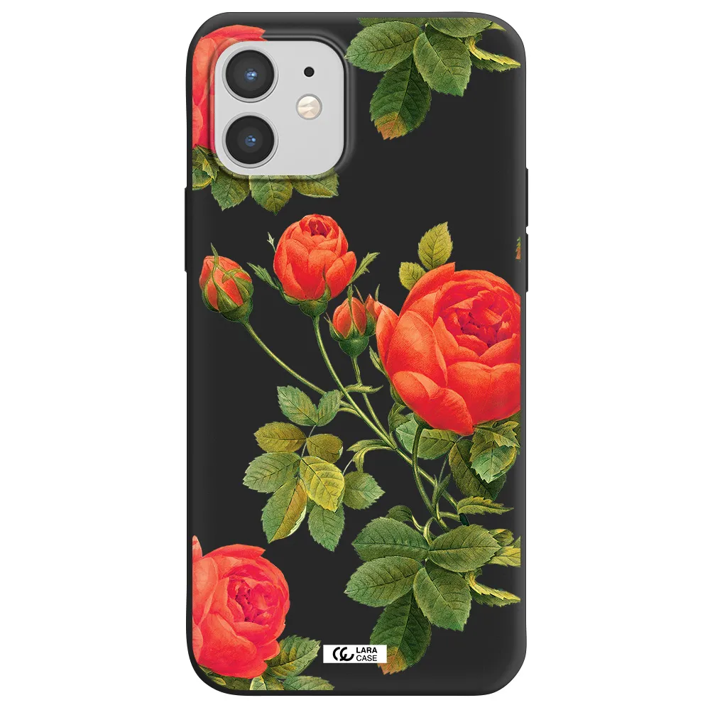 a close-up of a flower Apple iPhone 12 mini Silicone black Case