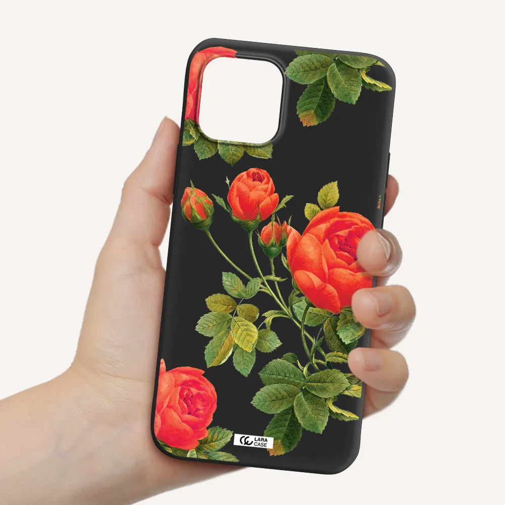 a close-up of a flower Apple iPhone 12 mini Silicone black Case