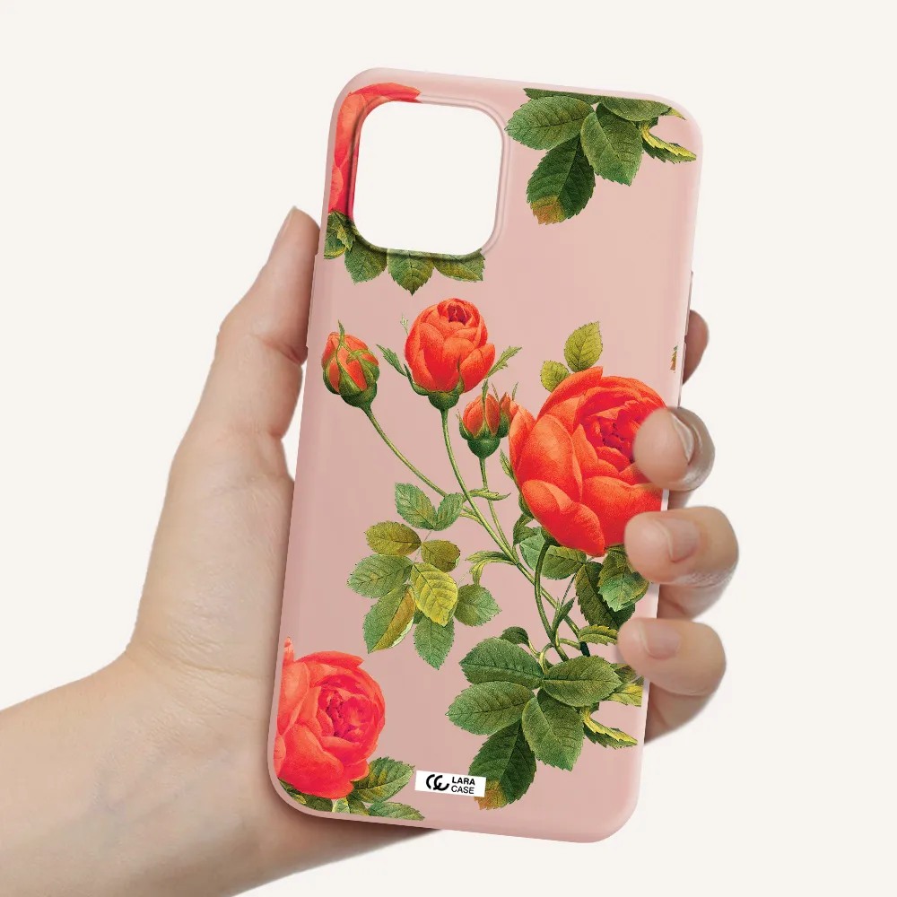 a close-up of a flower Apple iPhone 12 mini Silicone pastel pink Case