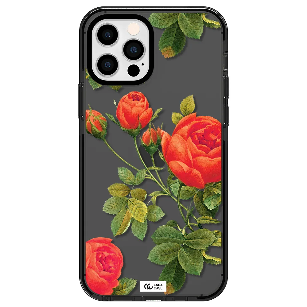 a close-up of a flower Apple iPhone 12 pro impact Smoke Black Case