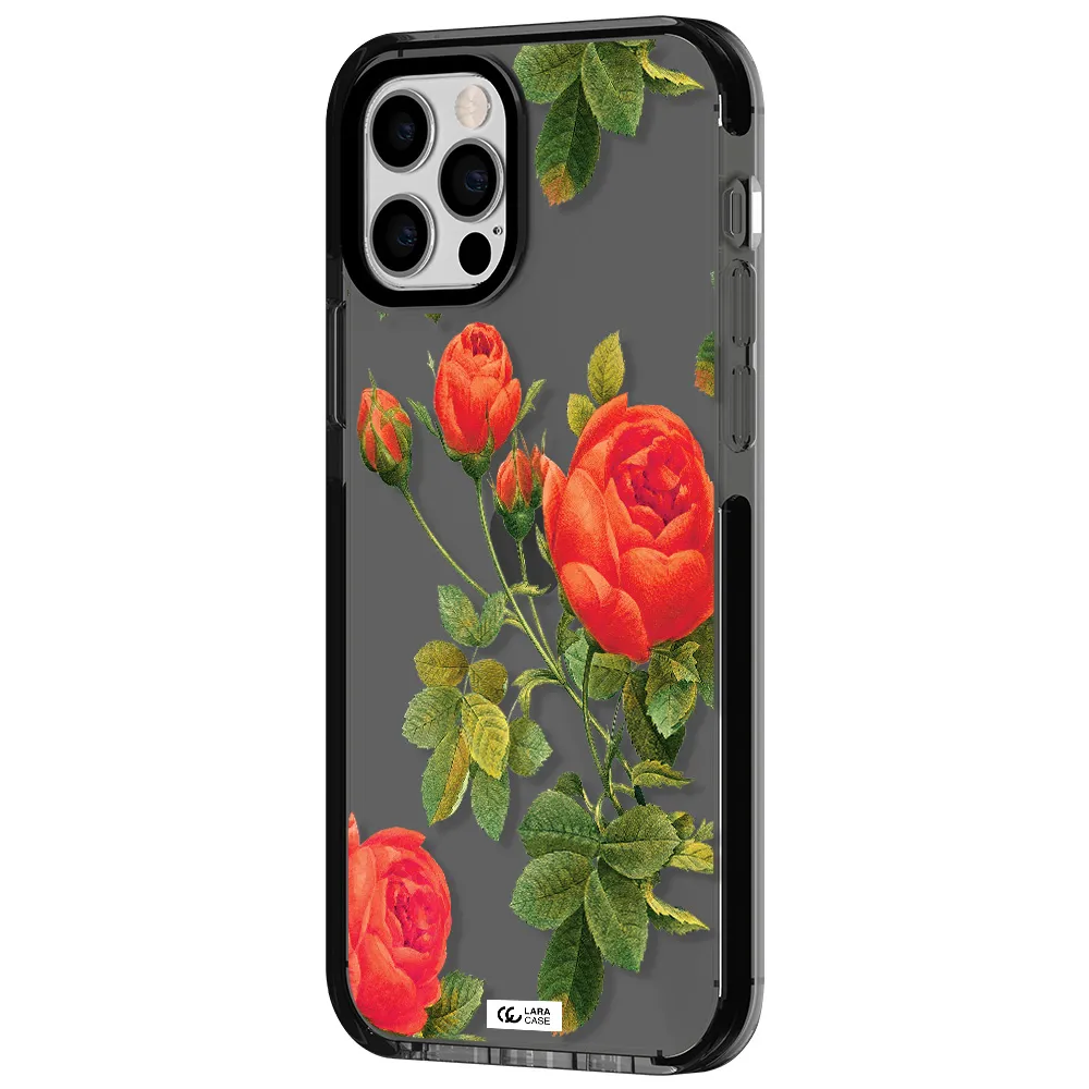 a close-up of a flower Apple iPhone 12 pro impact Smoke Black Case