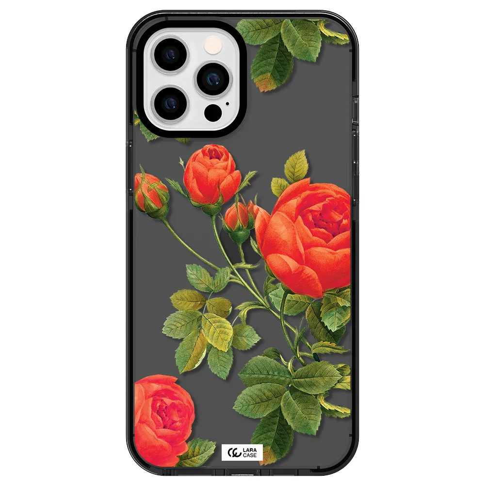 a close-up of a flower Apple iPhone 12 pro max impact Smoke Black Case
