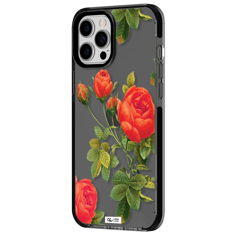 a close-up of a flower Apple iPhone 12 pro max impact Smoke Black Case