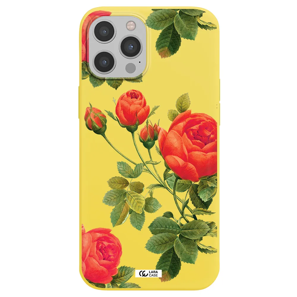 a close-up of a flower Apple iPhone 12 pro max Silicone canary yellow Case