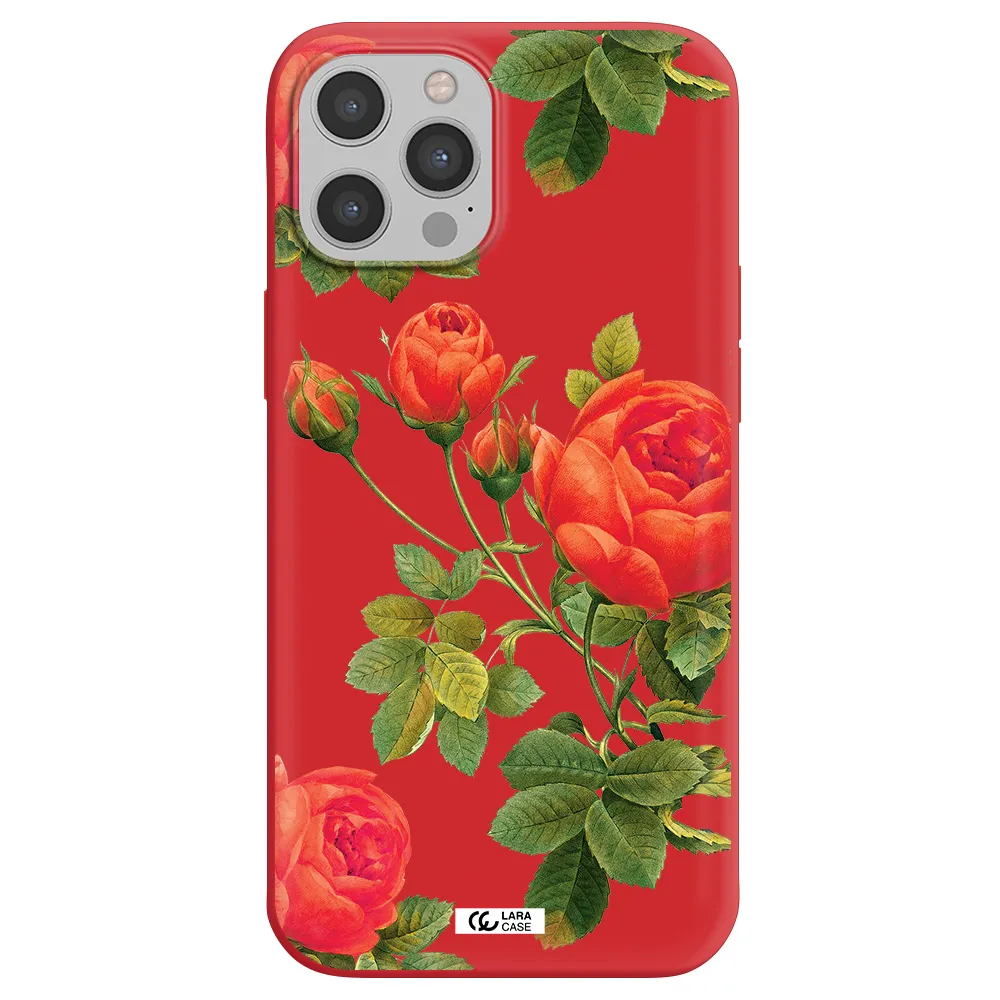 a close-up of a flower Apple iPhone 12 pro max Silicone Imperial Red Case