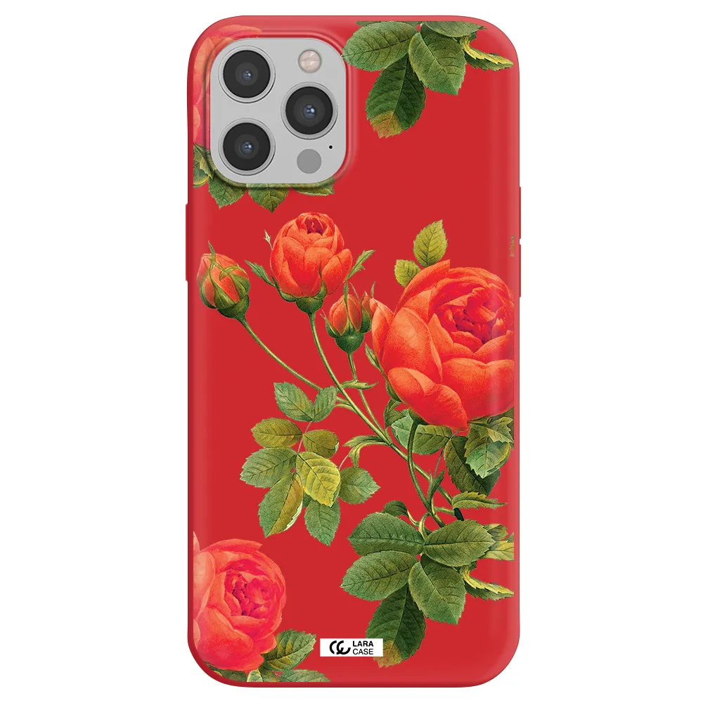 a close-up of a flower Apple iPhone 12 pro Silicone Imperial Red Case