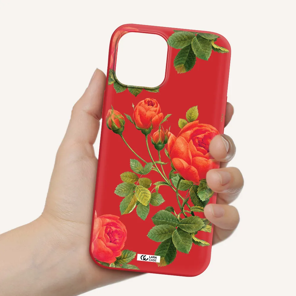 a close-up of a flower Apple iPhone 12 pro Silicone Imperial Red Case