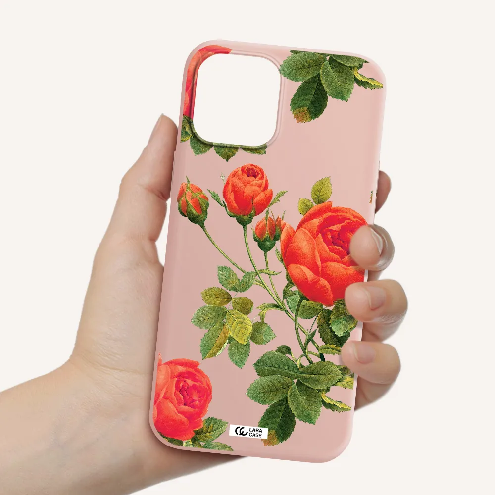 a close-up of a flower Apple iPhone 12 pro Silicone pastel pink Case