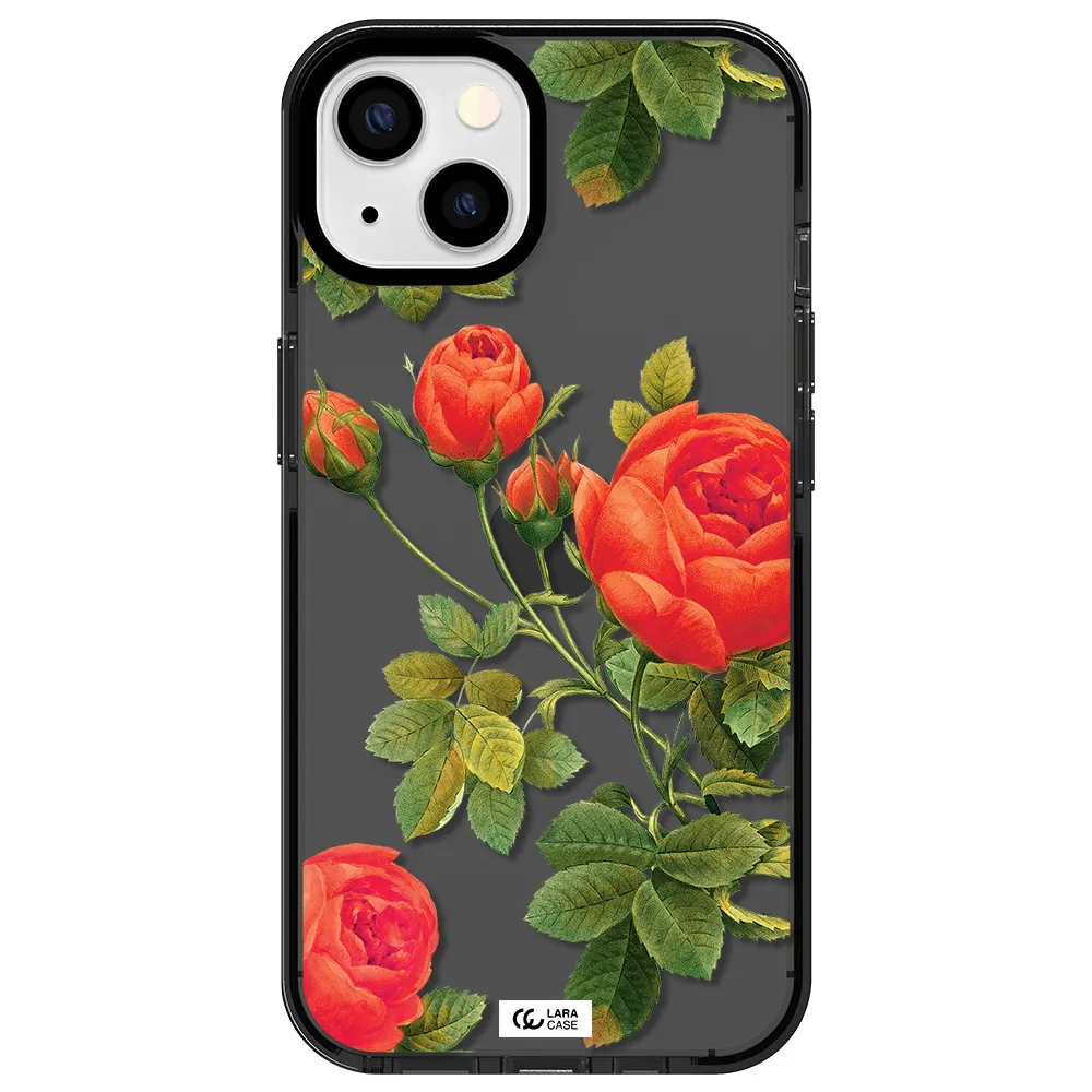 a close-up of a flower Apple iPhone 13 impact Smoke Black Case