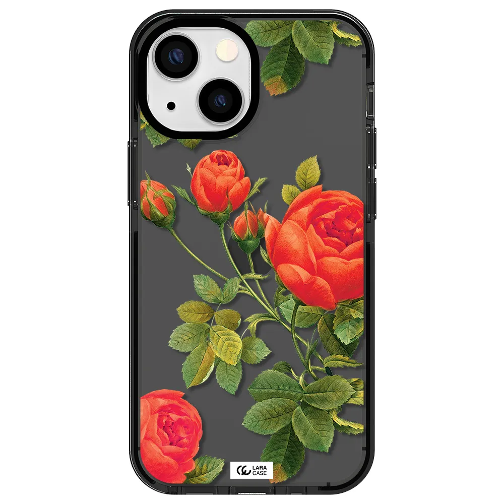 a close-up of a flower Apple iPhone 13 mini impact Smoke Black Case