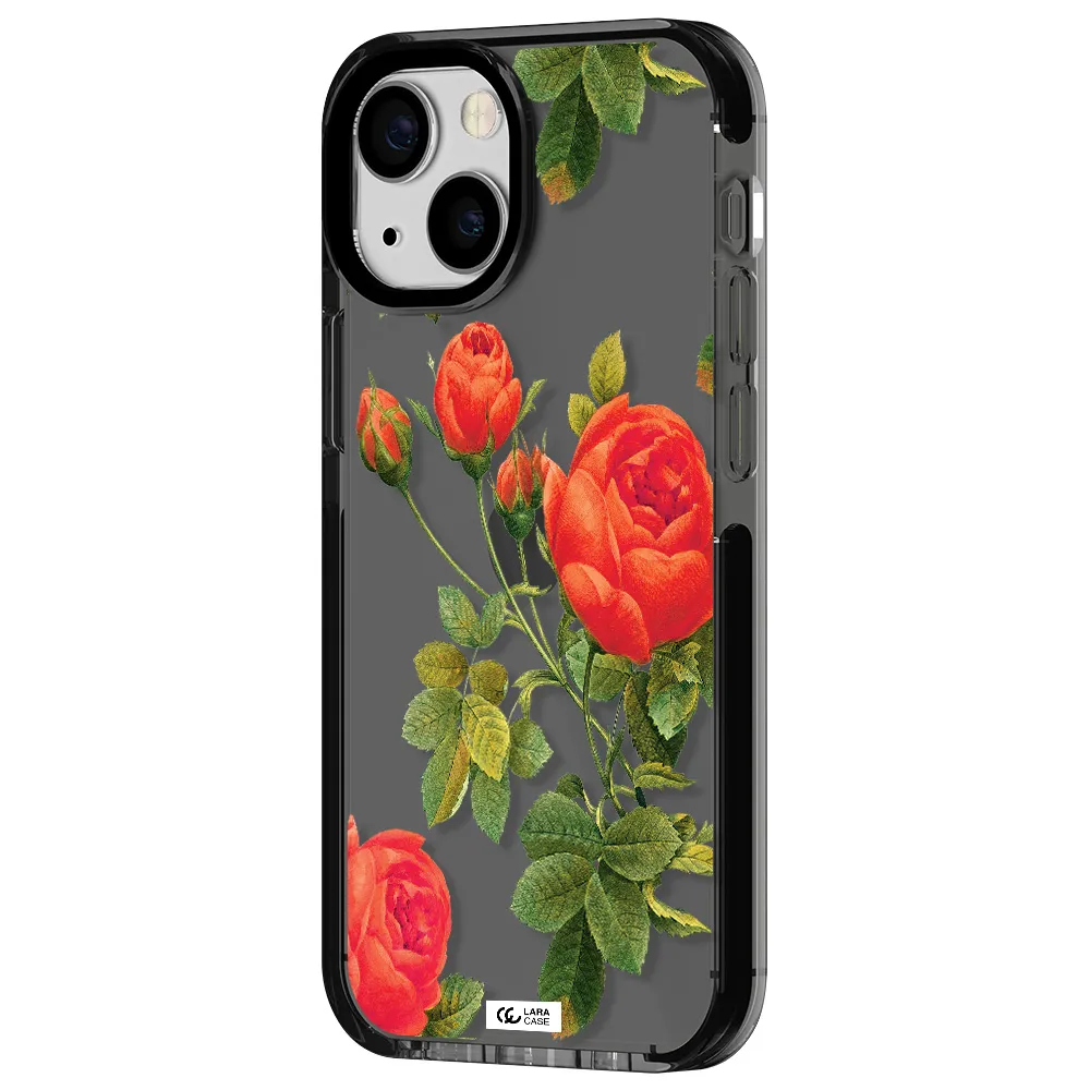 a close-up of a flower Apple iPhone 13 mini impact Smoke Black Case