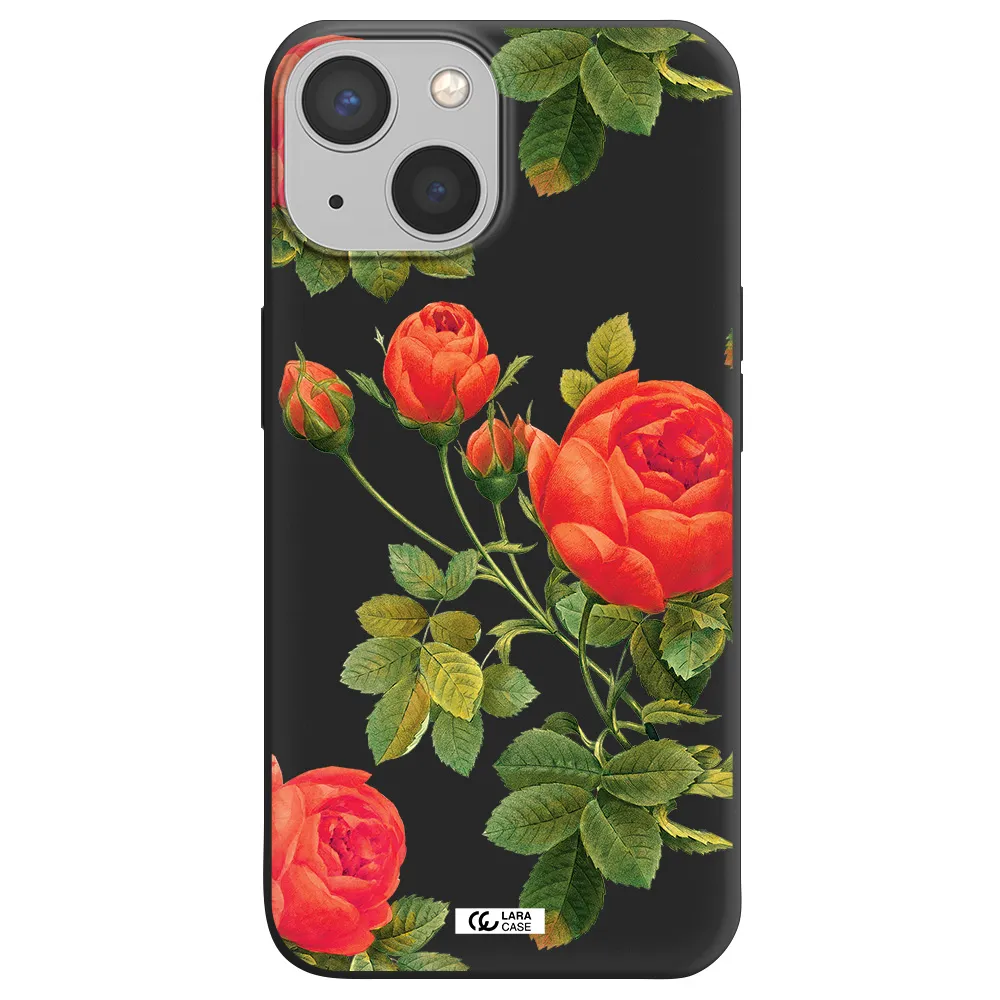 a close-up of a flower Apple iPhone 13 mini Silicone black Case