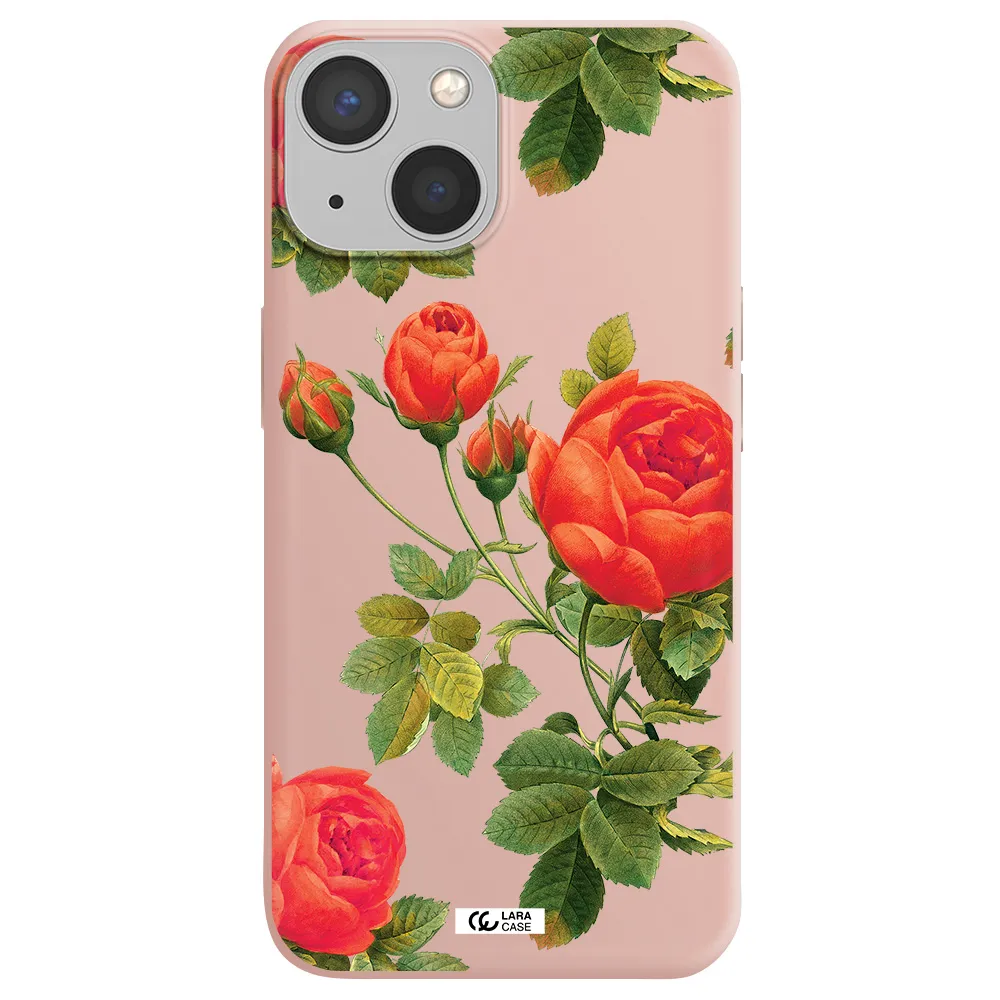 a close-up of a flower Apple iPhone 13 mini Silicone pastel pink Case