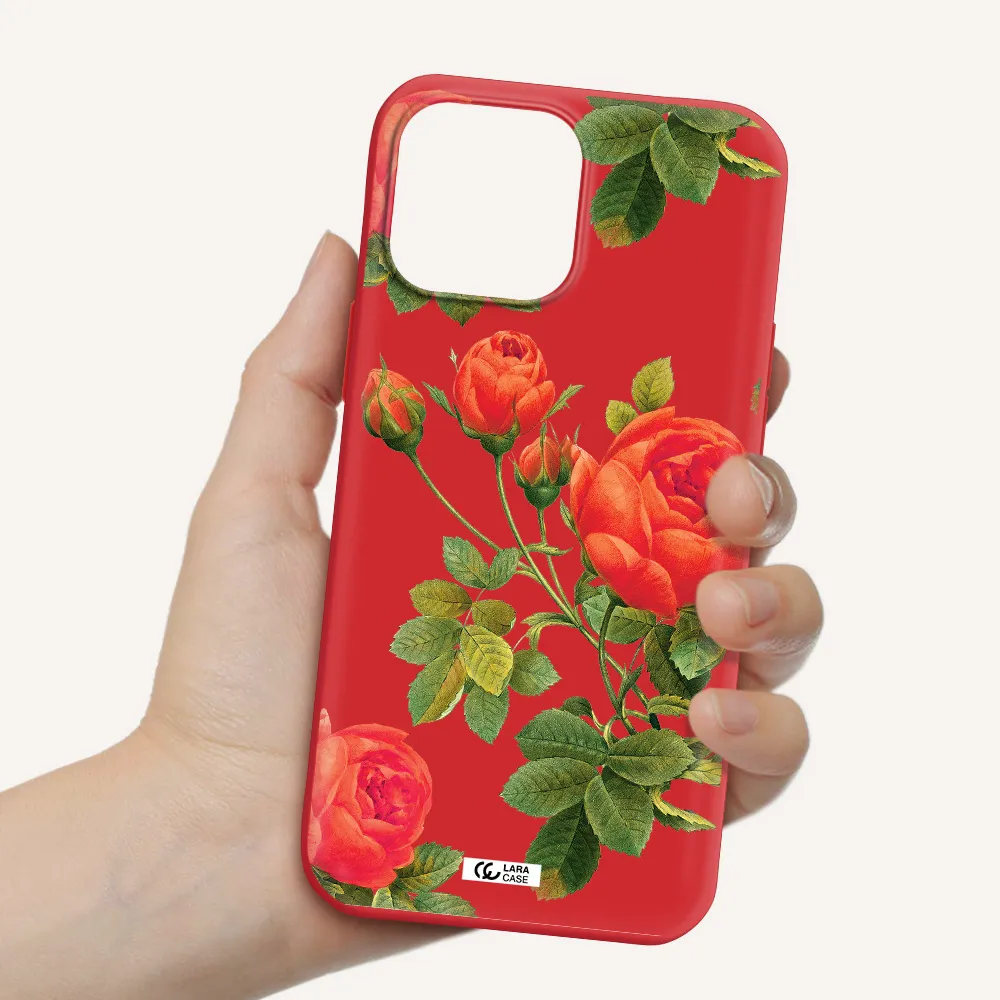 a close-up of a flower Apple iPhone 13 Pro Max Silicone Imperial Red Case