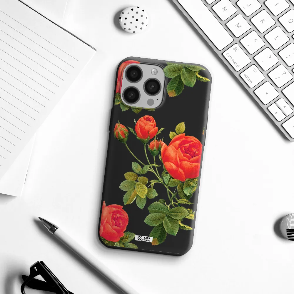a close-up of a flower Apple iPhone 13 Pro Silicone black Case