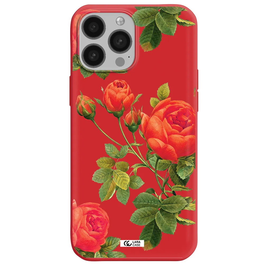 a close-up of a flower Apple iPhone 13 Pro Silicone Imperial Red Case