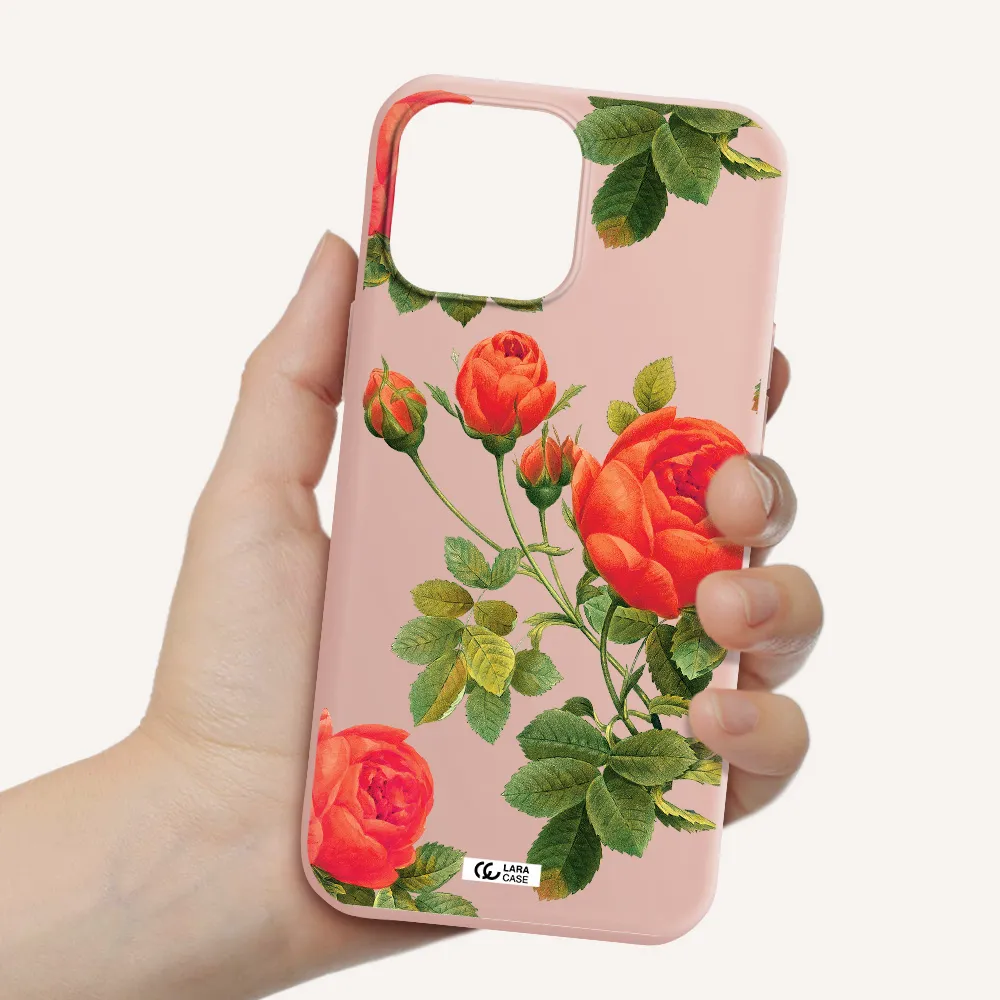 a close-up of a flower Apple iPhone 13 Pro Silicone pastel pink Case