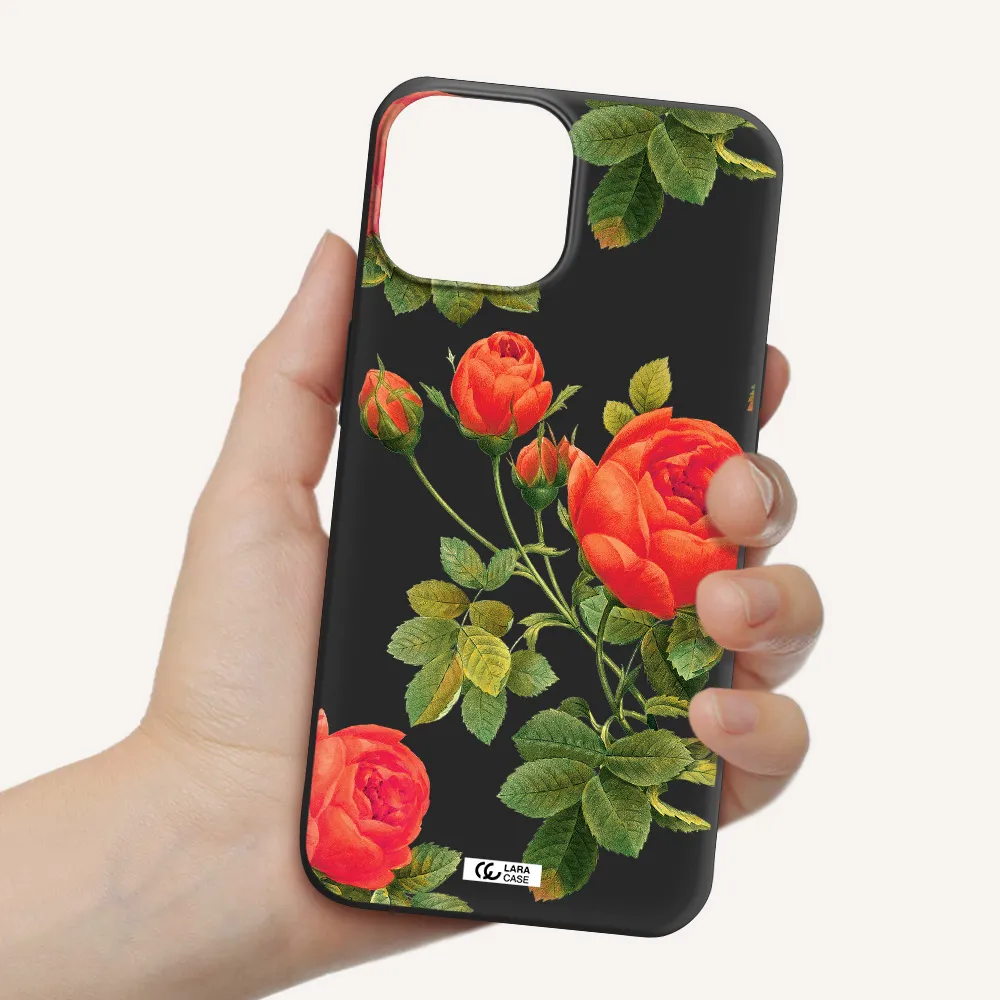a close-up of a flower Apple iPhone 13 Silicone black Case