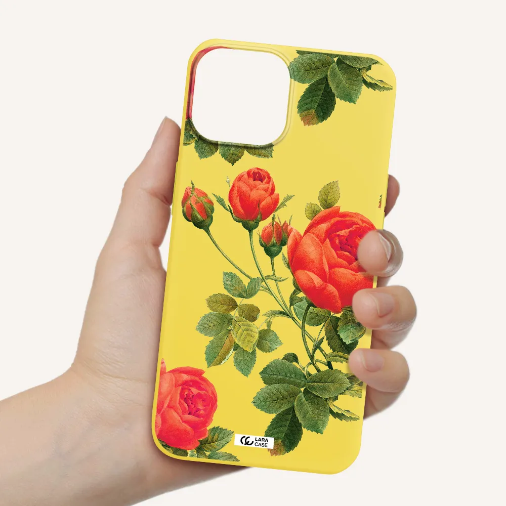a close-up of a flower Apple iPhone 13 Silicone canary yellow Case